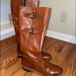 Clarks Womens Zip-Up LEATHER Boots "Tamro" style "Spice Brown" Color Size 10